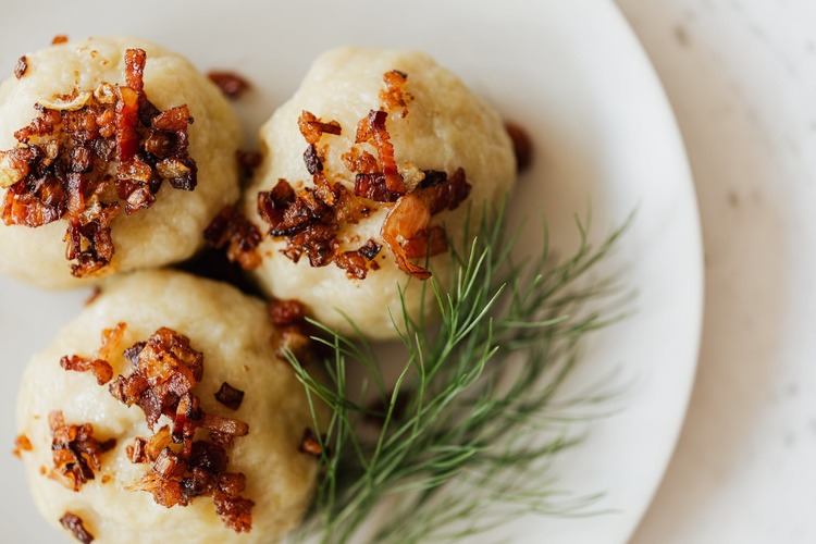 Bacon Recipe - Potato Dumplings with Toasted Bacon and Dill