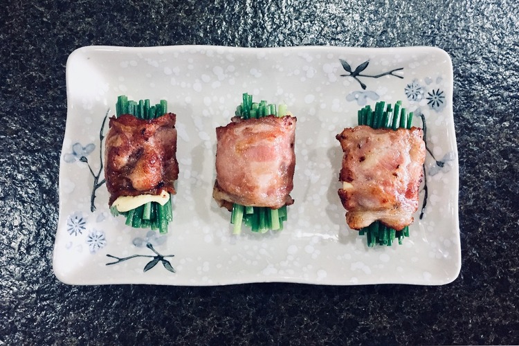 Chives Wrapped in Bacon - Bacon Recipe